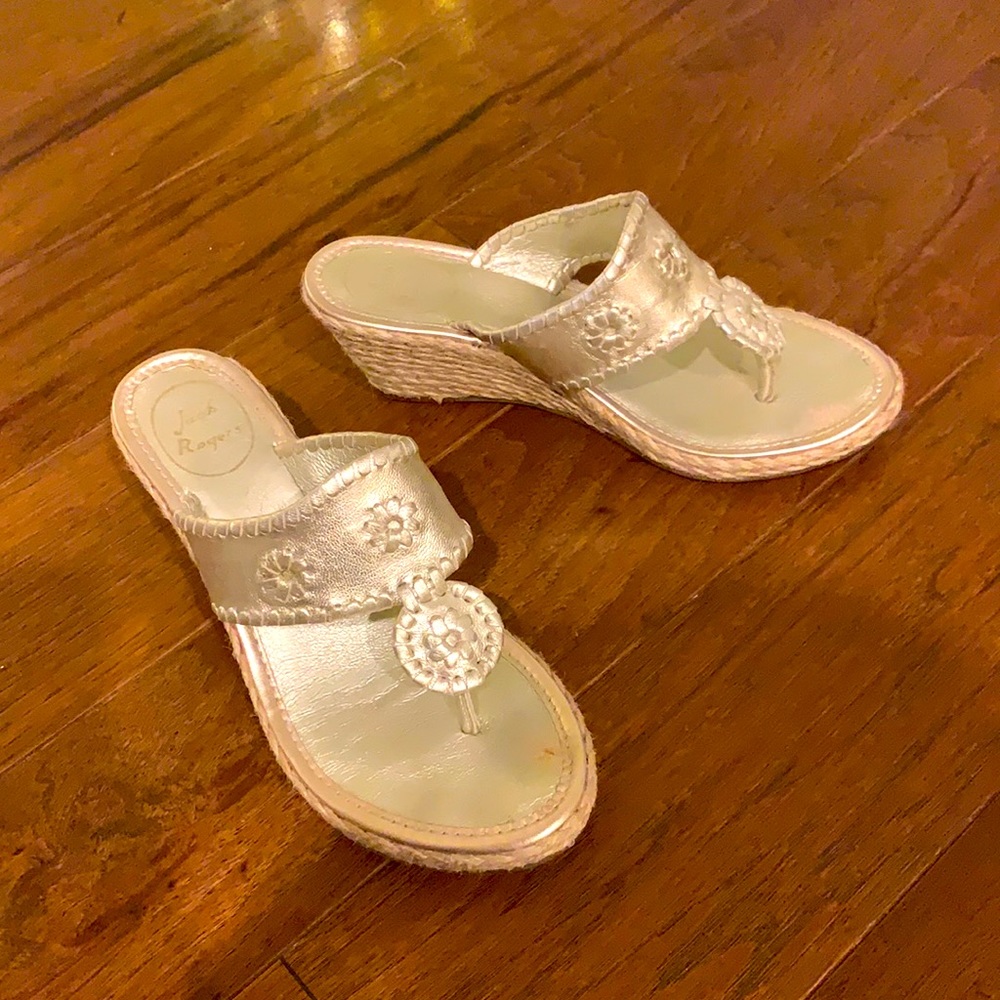 Barely worn jack rogers espadrille wedge sandals!